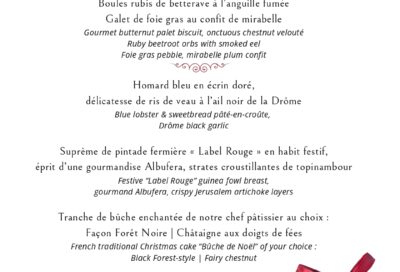 Menu du jour de Noël 2025 – La Table de la Réserve_Beaulieu-sur-Mer